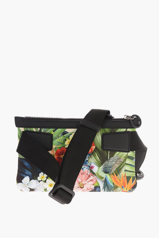 floral-printed neoprene Bum bag