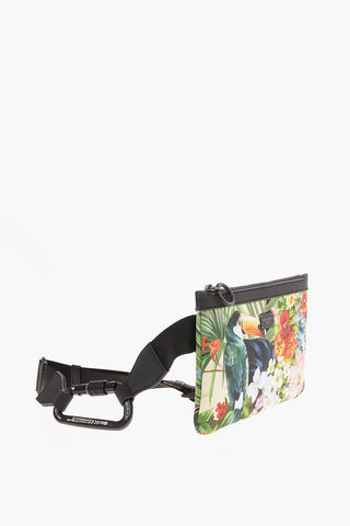 floral-printed neoprene Bum bag