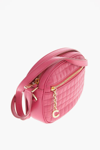 Quilted Leather Mini Camera Bag with Adjustable Shoulder Strap