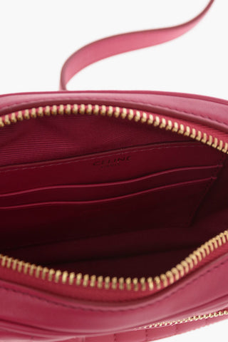 Quilted Leather Mini Camera Bag with Adjustable Shoulder Strap
