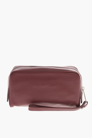 Leather Toiletry Bag with Zip Closure