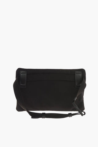 Embossed Logo Belt Bag with Leather Inserts