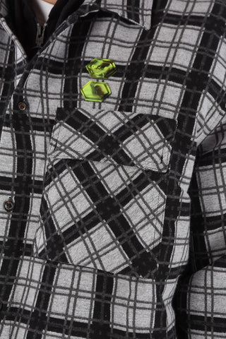 Camicia Layer tartan con Cappuccio
