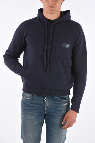 Felpa in Maglia con Cappuccio