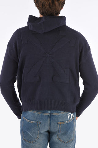 Felpa in Maglia con Cappuccio