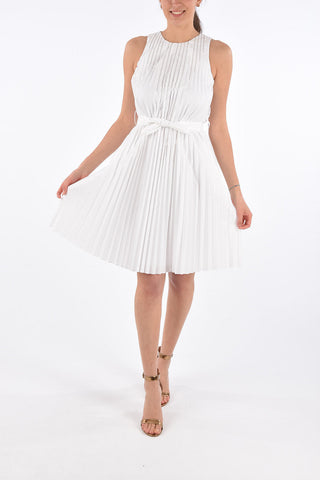 Sleeveless Accordion Dress with Jewel Applications