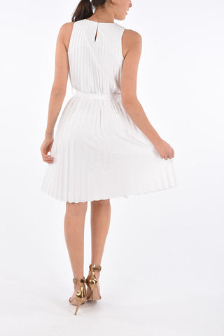 Sleeveless Accordion Dress with Jewel Applications