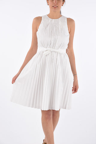 Sleeveless Accordion Dress with Jewel Applications