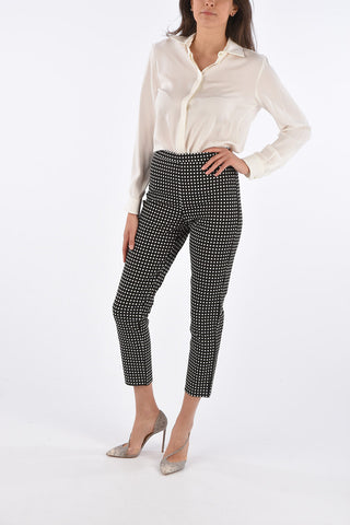 STUDIO Polka Dot Jersey RADAMES High Waist Pants