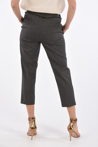 Pantaloni in Lana Vergine con Banda Elastica in Vita 