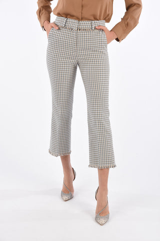 WEEKEND Houndstooth BAIARDO Frayed Hem Pants