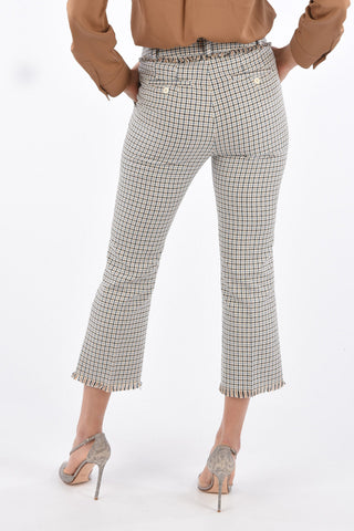 WEEKEND Houndstooth BAIARDO Frayed Hem Pants