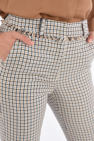 WEEKEND Houndstooth BAIARDO Frayed Hem Pants