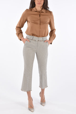 WEEKEND Houndstooth BAIARDO Frayed Hem Pants