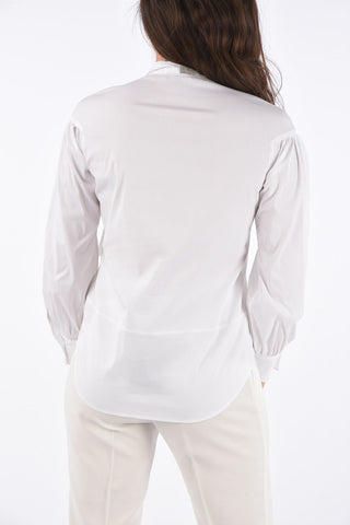 Jewel Neck Shirt with Hidden Closure 