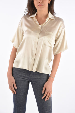 Silk ZELANTE Blouse with Monogram Embroidery