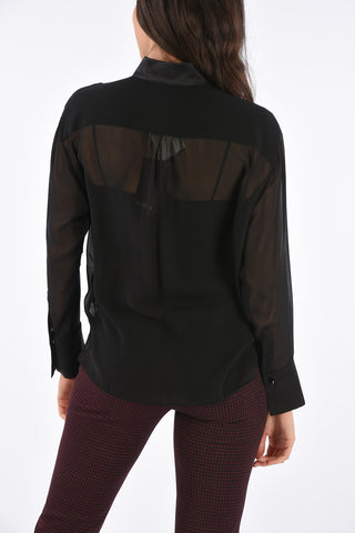 Silk DANAE Pin Tuck Shirt WITH Wing Tip Collar
