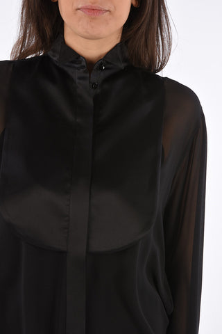 Silk DANAE Pin Tuck Shirt WITH Wing Tip Collar