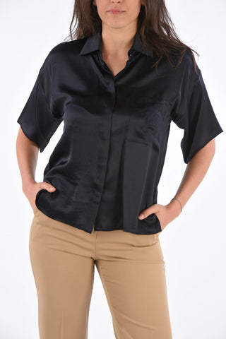 Silk ZELANTE Blouse with Monogram Embroidery