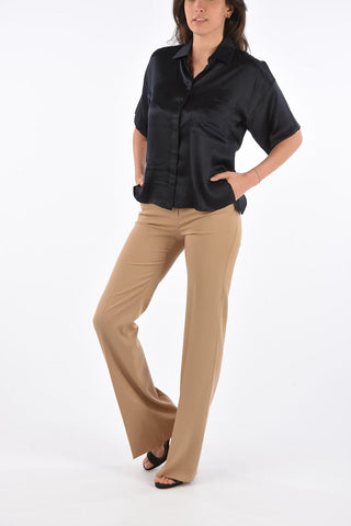 Silk ZELANTE Blouse with Monogram Embroidery