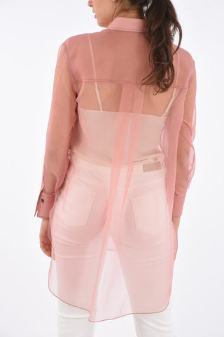 Silk Classic Collar Shirt with Patch Pockets
