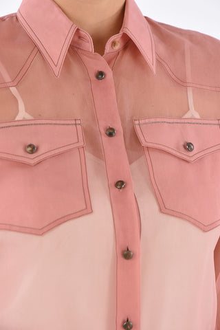 Silk Classic Collar Shirt with Patch Pockets
