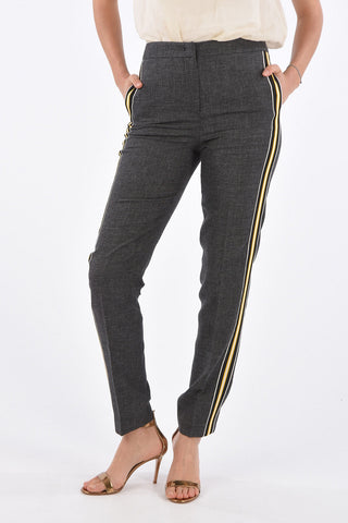Stright Fit Pants with Side Contrast Bands
