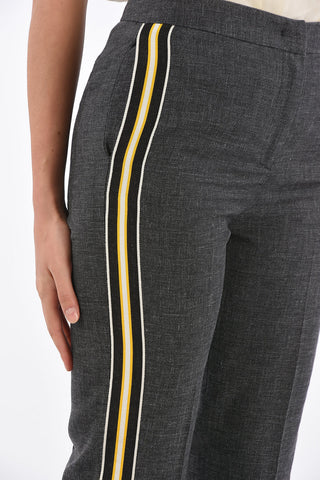 Stright Fit Pants with Side Contrast Bands