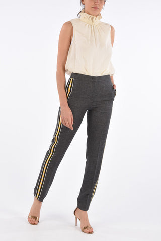 Stright Fit Pants with Side Contrast Bands