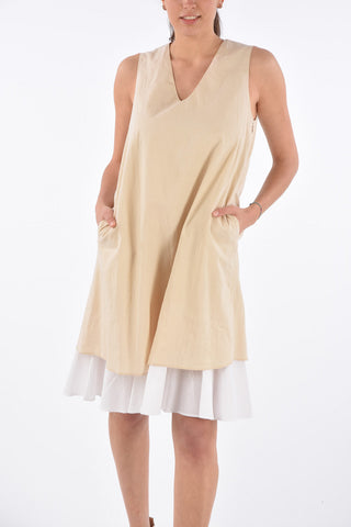Jetted Pocket Flare Dress