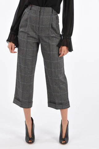 STUDIO Pantalone a Doppia Pince STREET in Lana Tartan