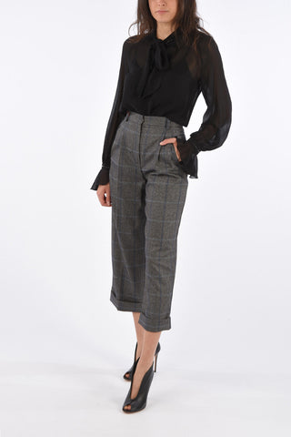 STUDIO Pantalone a Doppia Pince STREET in Lana Tartan