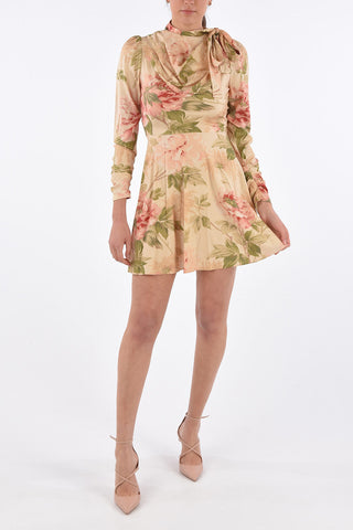 Floral Silk ESPIONAGE Long Sleeve Dress
