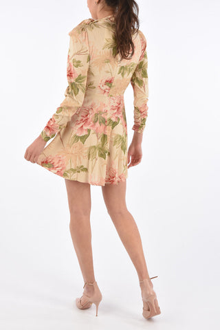 Floral Silk ESPIONAGE Long Sleeve Dress