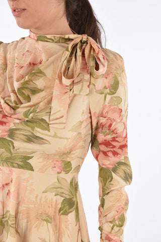Floral Silk ESPIONAGE Long Sleeve Dress