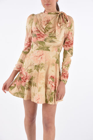 Floral Silk ESPIONAGE Long Sleeve Dress