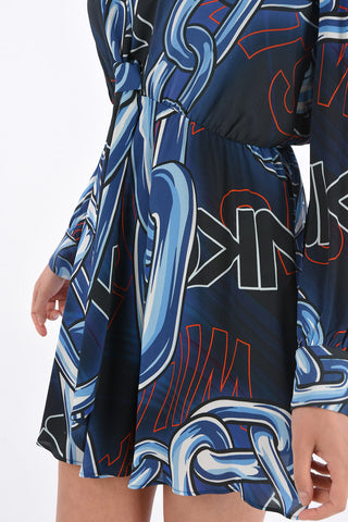 Long Sleeve SBATTERE Dress with Plunging Neckline