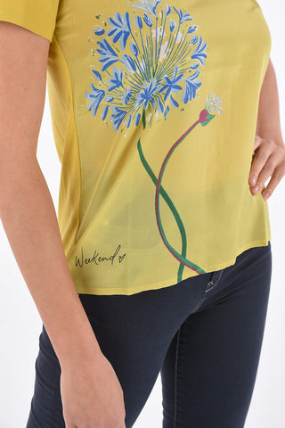 WEEKEND Floral Printed Silk ALASKA T-Shirt