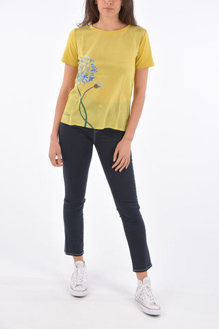 WEEKEND Floral Printed Silk ALASKA T-Shirt