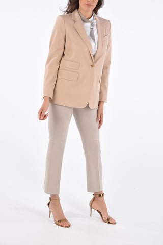 Virgin Wool UNNO One Button Blazer with Notch Lapel