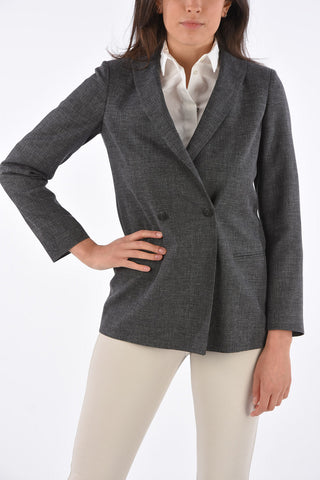 Double-Breast Peaked Lapel Blazer