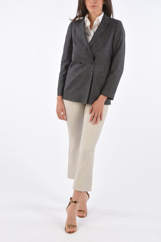 Double-Breast Peaked Lapel Blazer