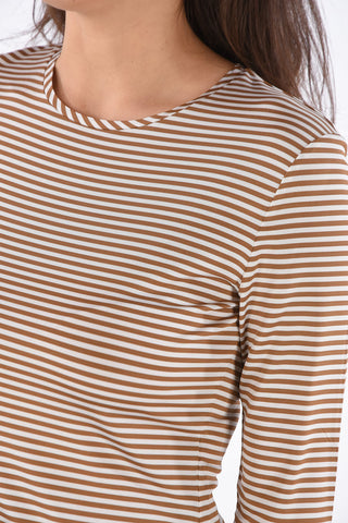 STUDIO Stretch Fabric Awning Striped FALANGE Long Sleeve T-Shirt