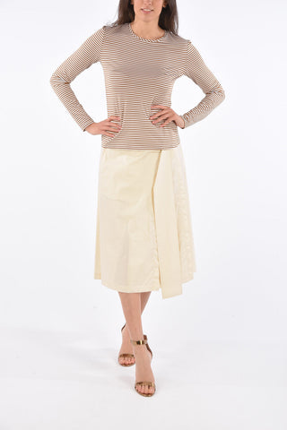 STUDIO Stretch Fabric Awning Striped FALANGE Long Sleeve T-Shirt