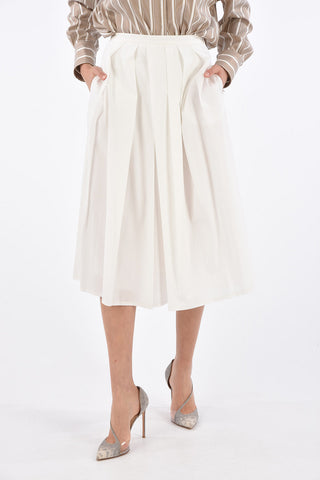 Cotton Circle Skirt with Jetted Pockets