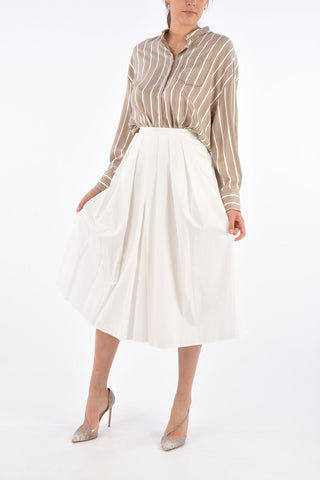 Cotton Circle Skirt with Jetted Pockets