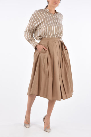 Cotton Circle Skirt with Jetted Pockets 
