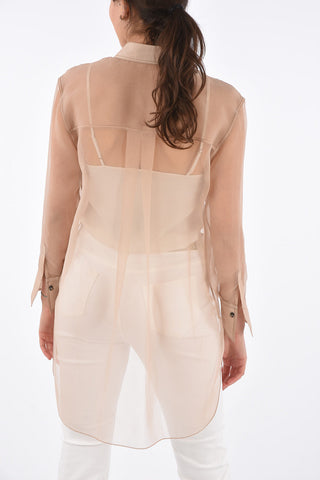 Silk Classic Collar Shirt with Patch Pockets