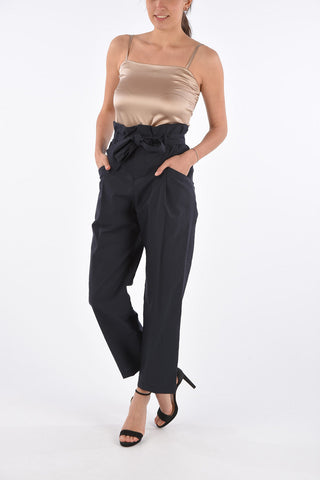 High Waist Single Pleat Pants with Belt