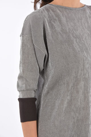 Vestito Midi a Maniche Lunghe in Cotone 
